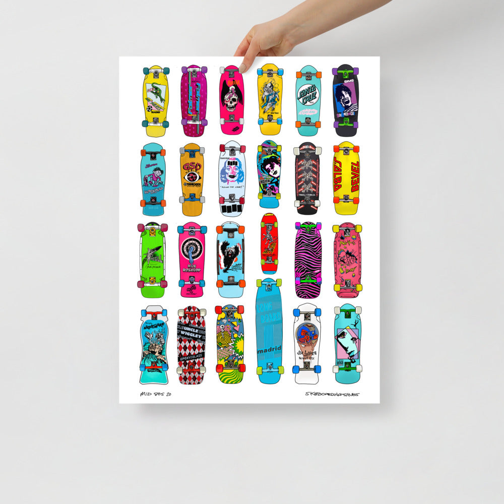 Mid 80s Skateboards 2.0 Poster