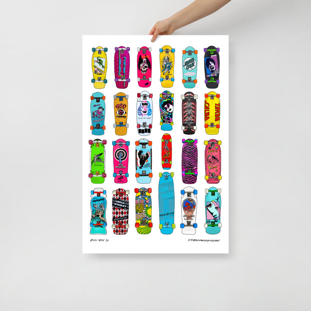 Mid 80s Skateboards 2.0 Poster